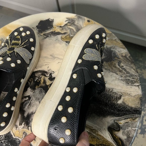 Steve Madden Leather Bumblebee Pearl Polly Sneaker - Picture 5 of 9